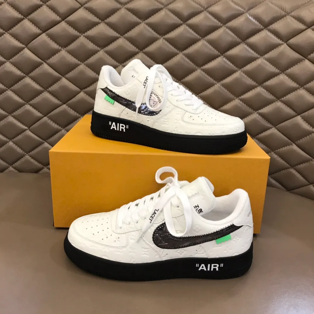 Men's shoes 💰p440 "*OUIS *UITTO*" x OFF-WHITE x Nike tripartite collaboration! Trendy and cool men's casual sports shoes with unrivaled color matching. The design idea basically continues the style of THE TEN. The Swoosh line and tongue label have a very familiar visual effect and are both fashionable and trendy! A must-have for fashionistas! The effect on your feet is absolutely stunning! (The original drawer packaging accessories are complete) Code number 38-45